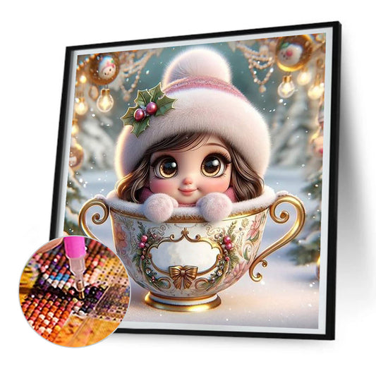 Teacup Girl - Full Round Drill Diamond Painting 30*30CM