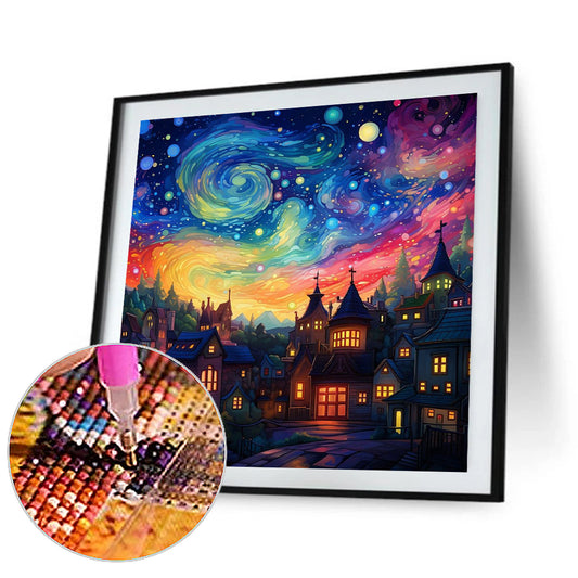 Fantasy World¡¤Night Of Colorful Clouds - Full Round Drill Diamond Painting 30*30CM