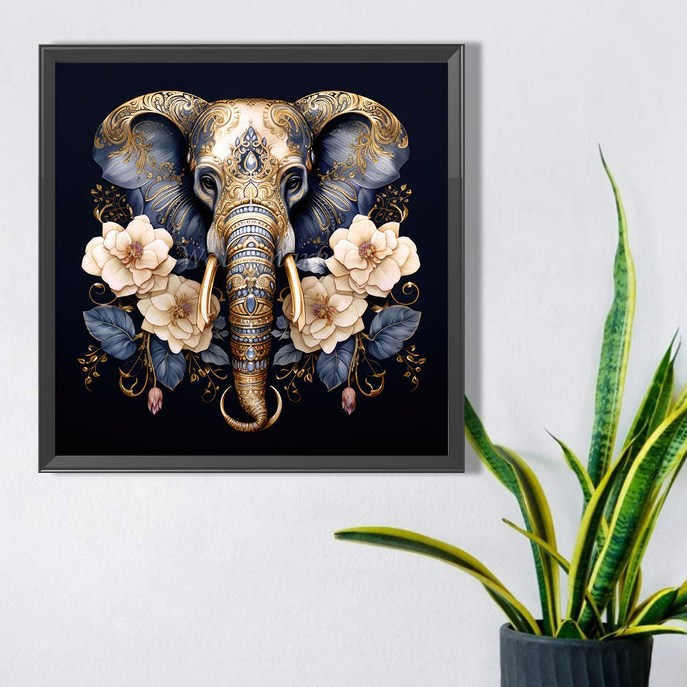 Elephant Head - Full Square Drill Diamond Painting 40*40CM