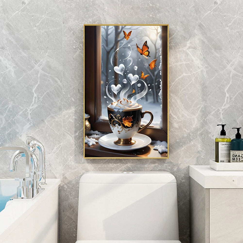 Coffee Butterfly - Full Round Drill Diamond Painting 40*60CM