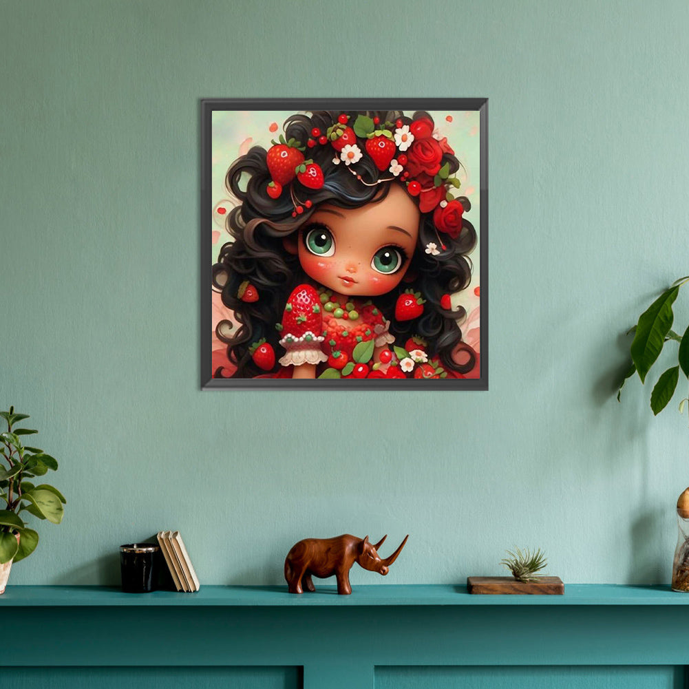 Strawberry Girl - Full Round Drill Diamond Painting 30*30CM