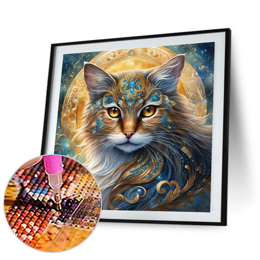 Gems And Mysterious Cats - Full Round Drill Diamond Painting 30*30CM