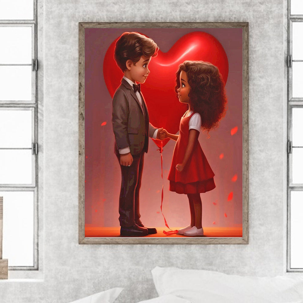 Valentine'S Day Kids - Full Round Drill Diamond Painting 30*40CM