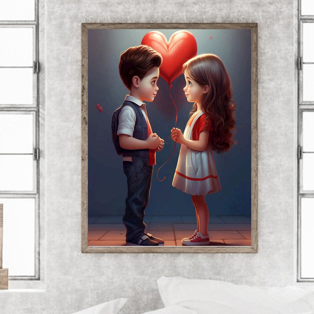 Valentine'S Day Kids - Full Round Drill Diamond Painting 30*40CM