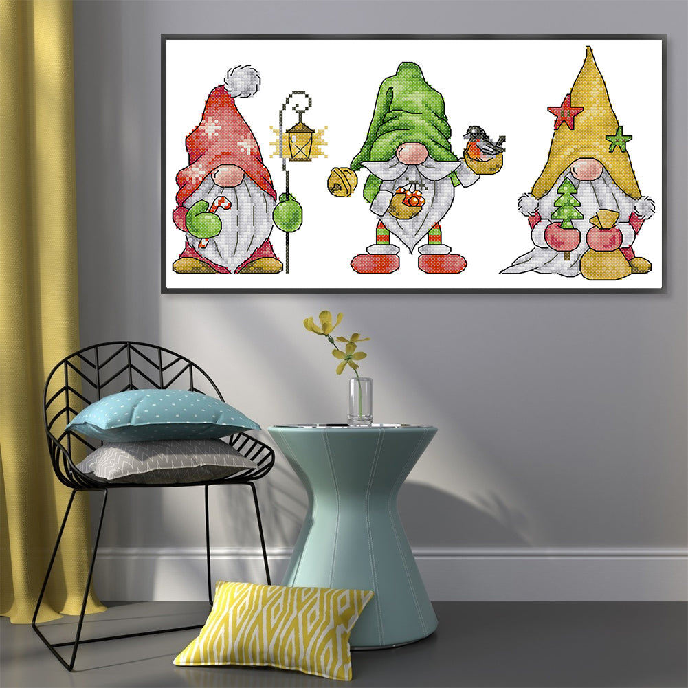 Winter Dwarf - 14CT Stamped Cross Stitch 35*19CM(Joy Sunday)