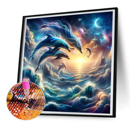 Dolphin - Full Round Drill Diamond Painting 30*30CM