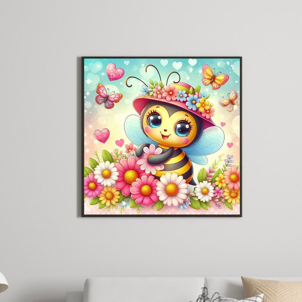 Flower Bee - Full Round Drill Diamond Painting 30*30CM