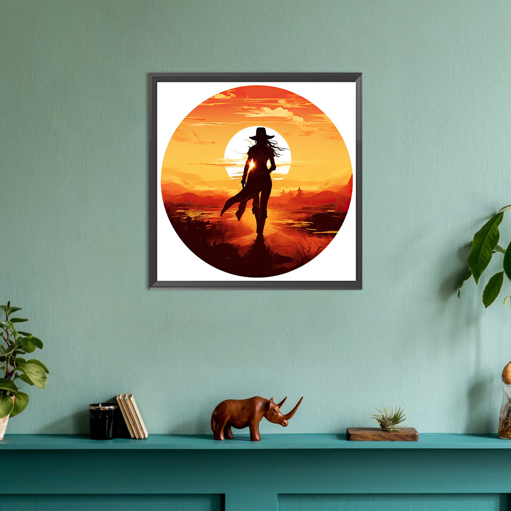 Western Cowgirl - Full Round Drill Diamond Painting 30*30CM