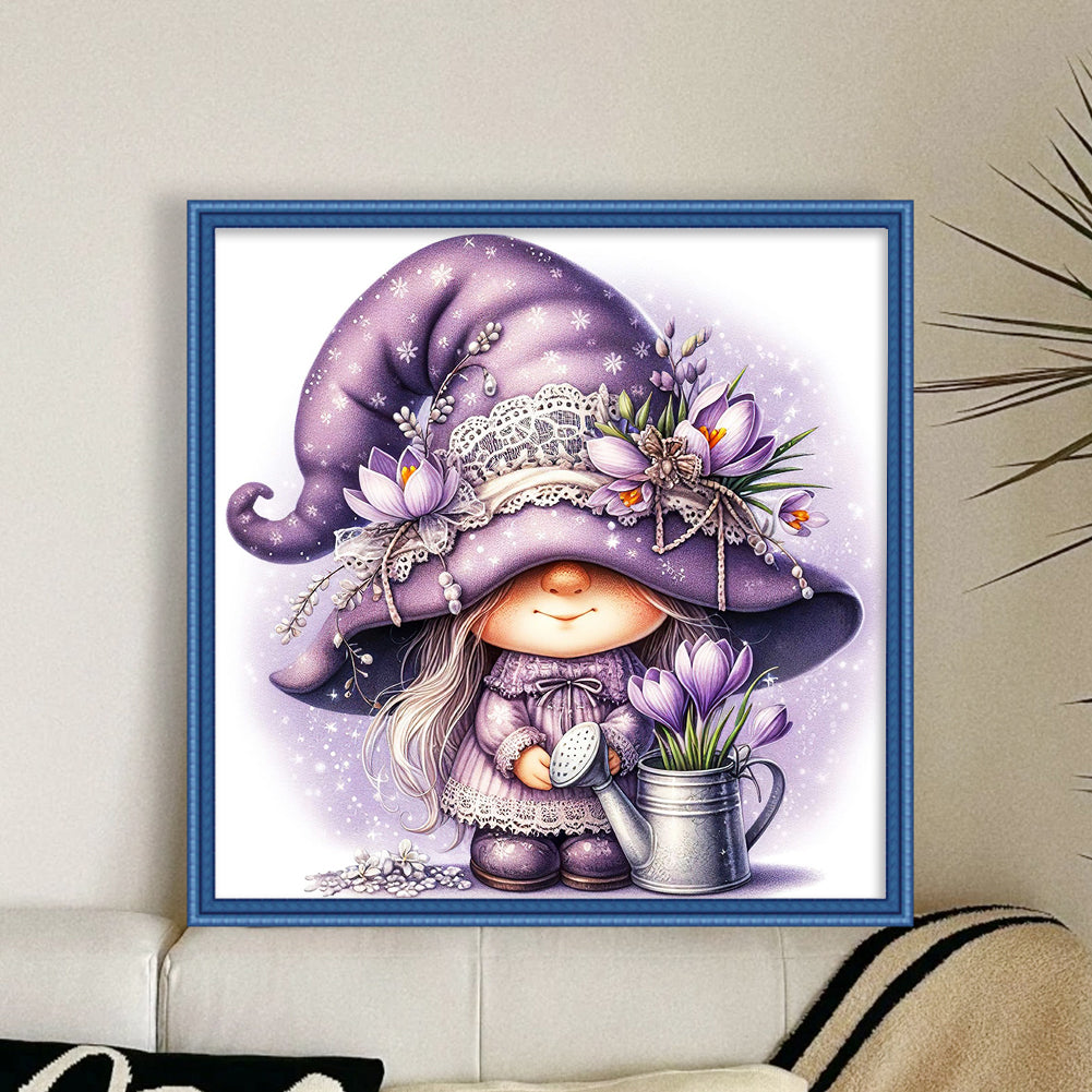 Tulip Gnome - 11CT Stamped Cross Stitch 45*45CM