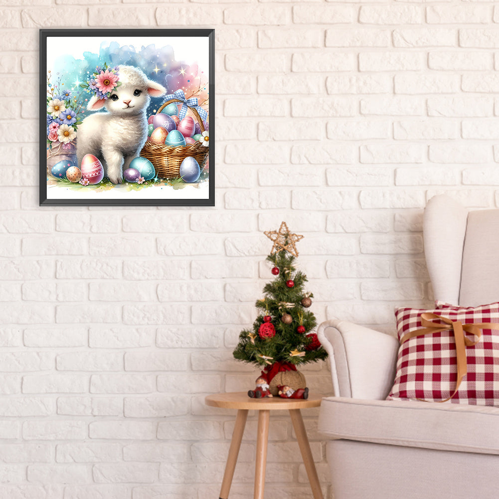 Sheep And Eggs - Full Round Drill Diamond Painting 30*30CM