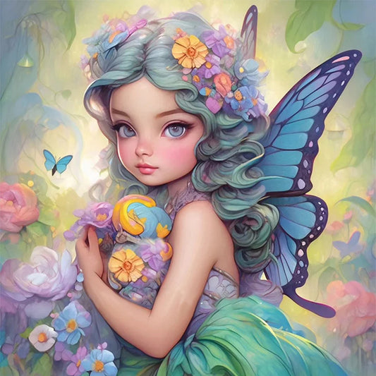Butterfly Girl - 14CT Stamped Cross Stitch 50*50CM