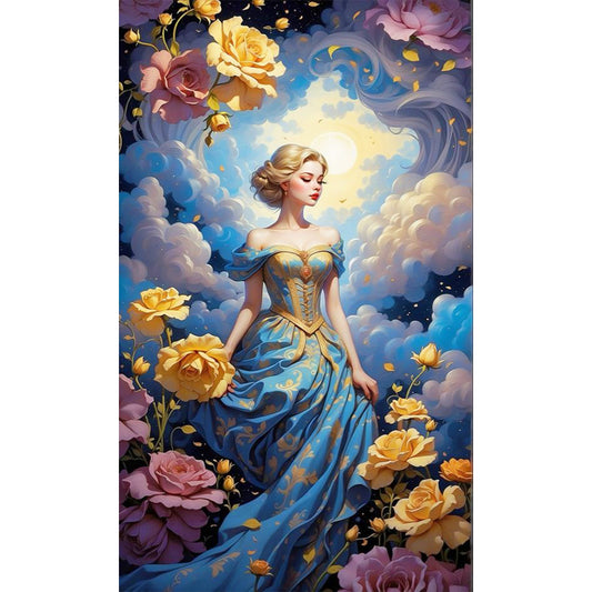 Flower Woman - 11CT Stamped Cross Stitch 50*85CM