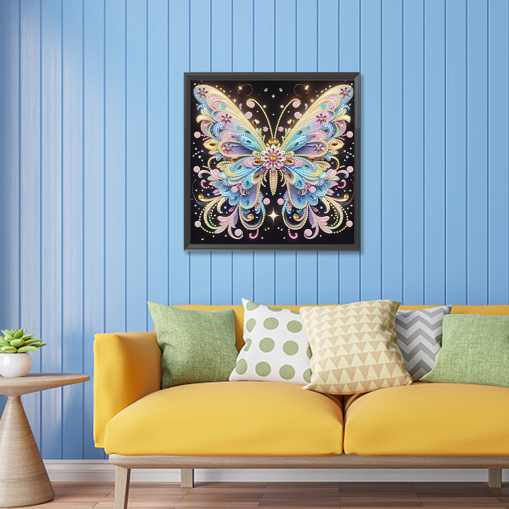 Colorful Butterfly - Special Shaped Drill Diamond Painting 30*30CM
