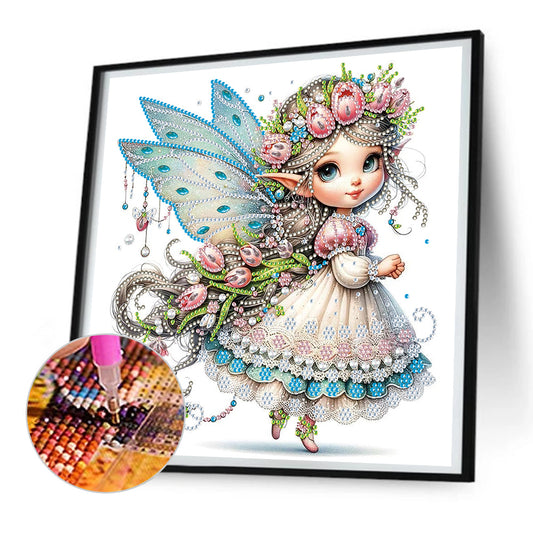 Tulip Elf Girl - Special Shaped Drill Diamond Painting 30*30CM