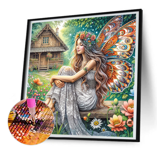 Garden Butterfly Fairy - Full Round Drill Diamond Painting 30*30CM