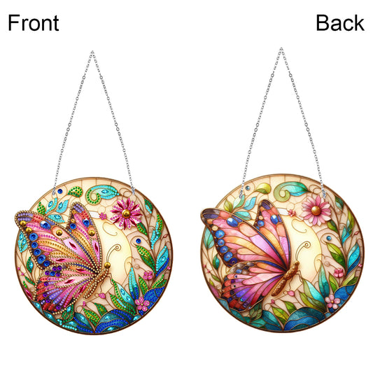 Sun Catcher 5D Diamond Painting Dots Pendant for Office Decor (Butterfly KJ0104)