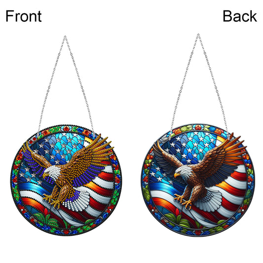 Sun Catcher Diamond Painting Dot Pendant for Office Decor (American EagleKJ0107)