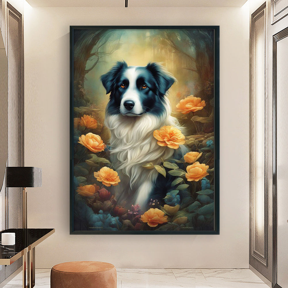 Border Collie - 11CT Stamped Cross Stitch 40*60CM