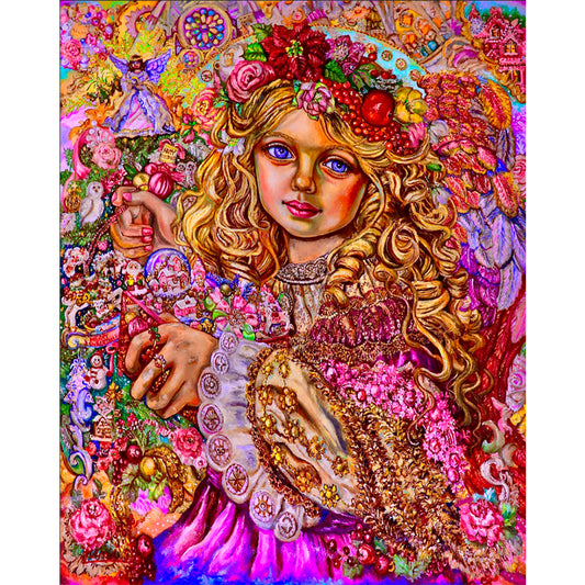 Classical Doll Girl - 11CT Stamped Cross Stitch 50*60CM