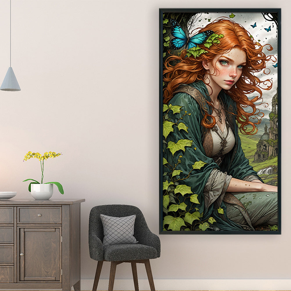 Classical Girl - 11CT Stamped Cross Stitch 40*75CM