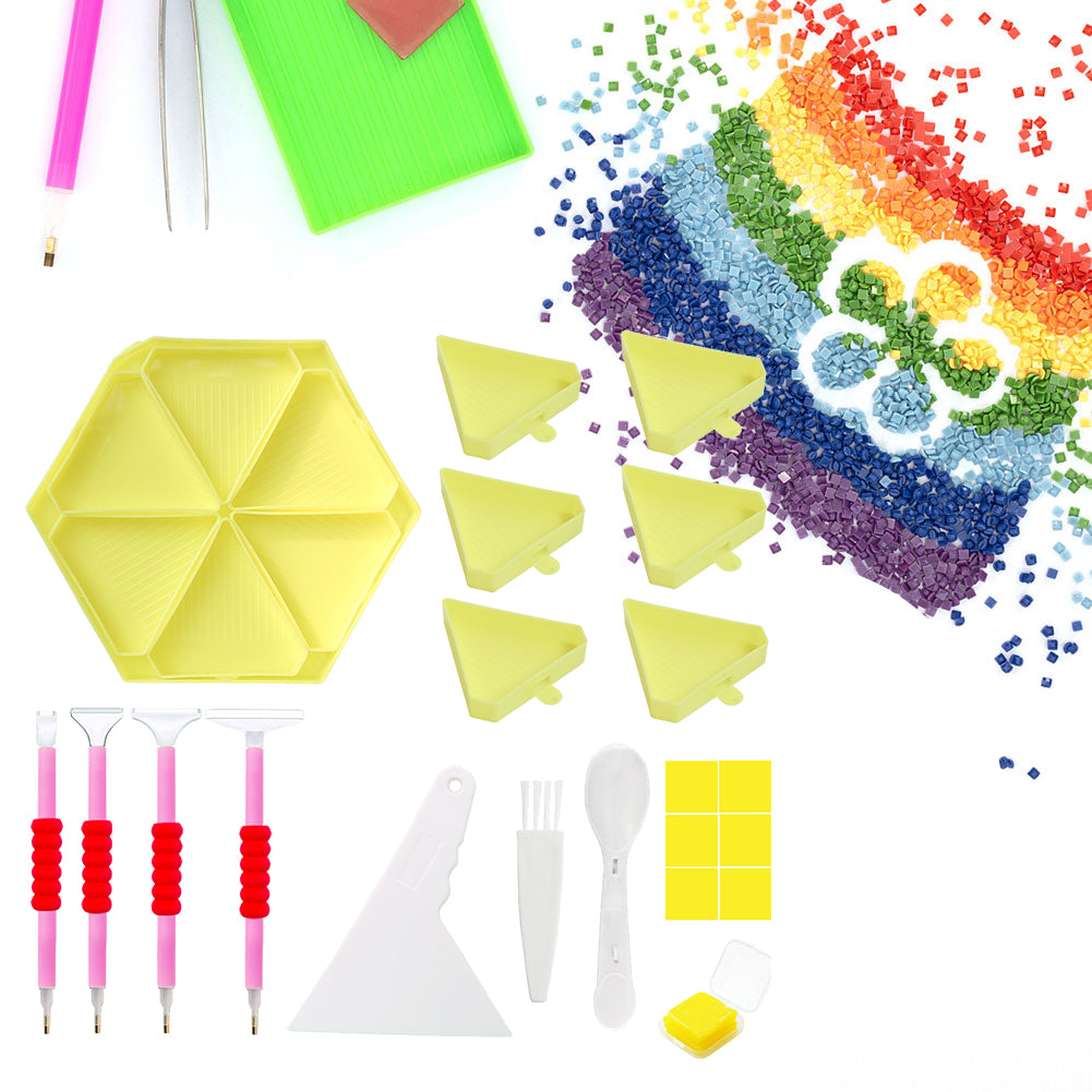 Diamond Painting Tool Accessory Tray Kit with Brush Spoon Pen Glue Clay (Set 1)
