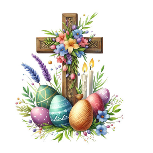 Easter Cross - Full Square Drill Diamond Painting 30*30CM