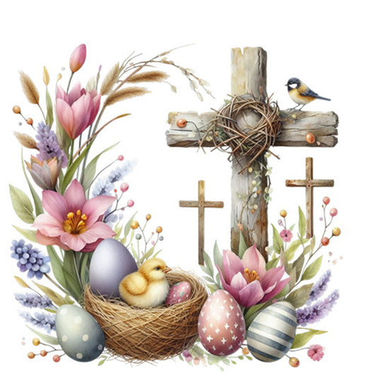 Easter Cross - Full Square Drill Diamond Painting 30*30CM