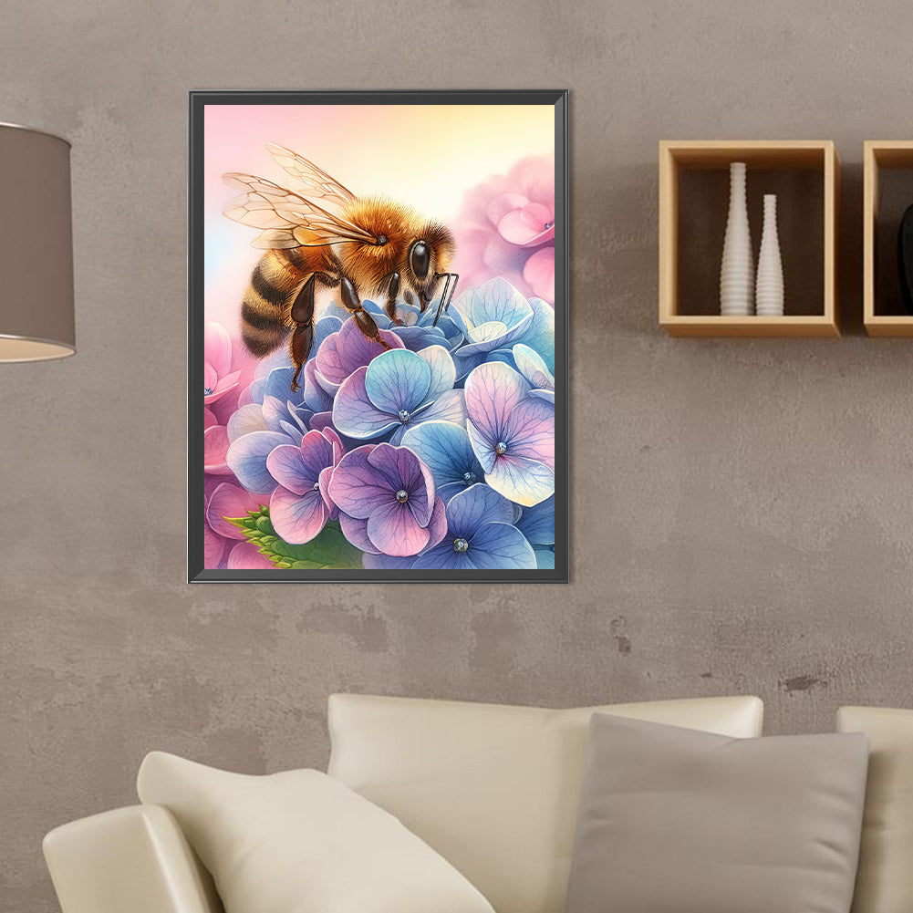 Flower Bee - Full Round Drill Diamond Painting 30*40CM