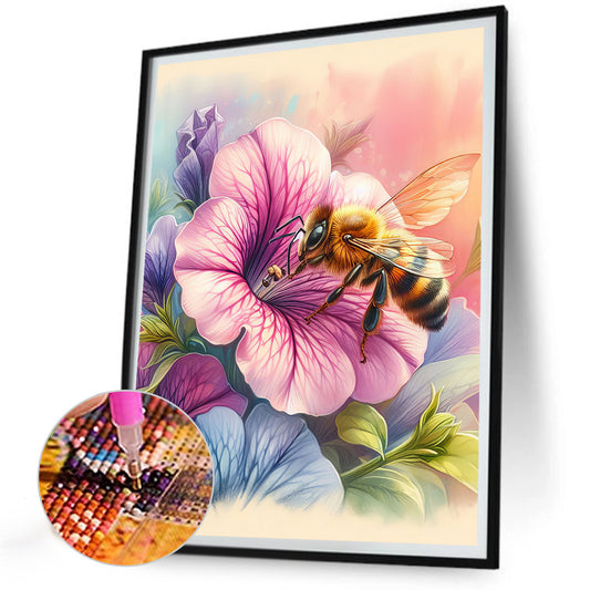 Flower Bee - Full Round Drill Diamond Painting 30*40CM