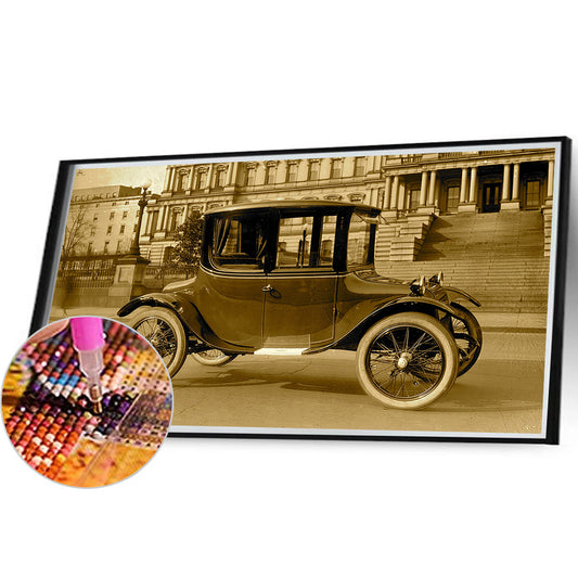 Ancient Locomotive - Full Round Drill Diamond Painting 50*30CM