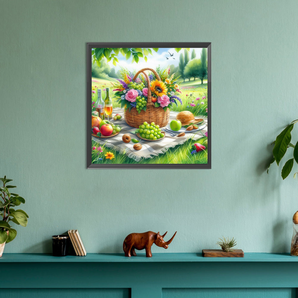 Spring Outdoor Flowers And Fruits - Full Round Drill Diamond Painting 30*30CM