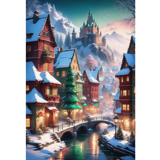 Winter Village - 11CT Stamped Cross Stitch 40*60CM