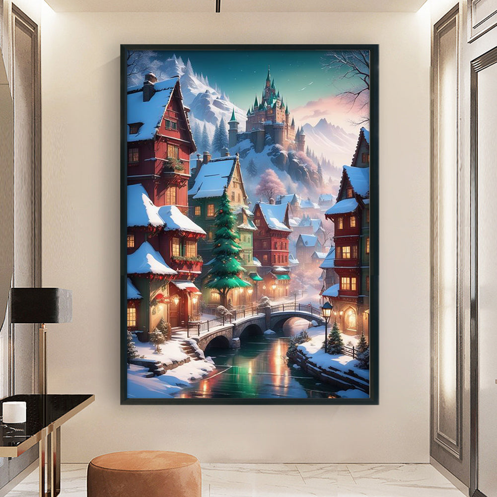 Winter Village - 11CT Stamped Cross Stitch 40*60CM