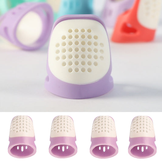 Sewing Thimble Finger Protector DIY Sewing Tool for Needlework (Purple Large)