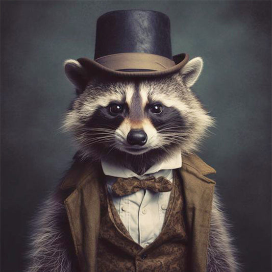 Raccoon Wearing A Gift - 11CT Stamped Cross Stitch 40*40CM