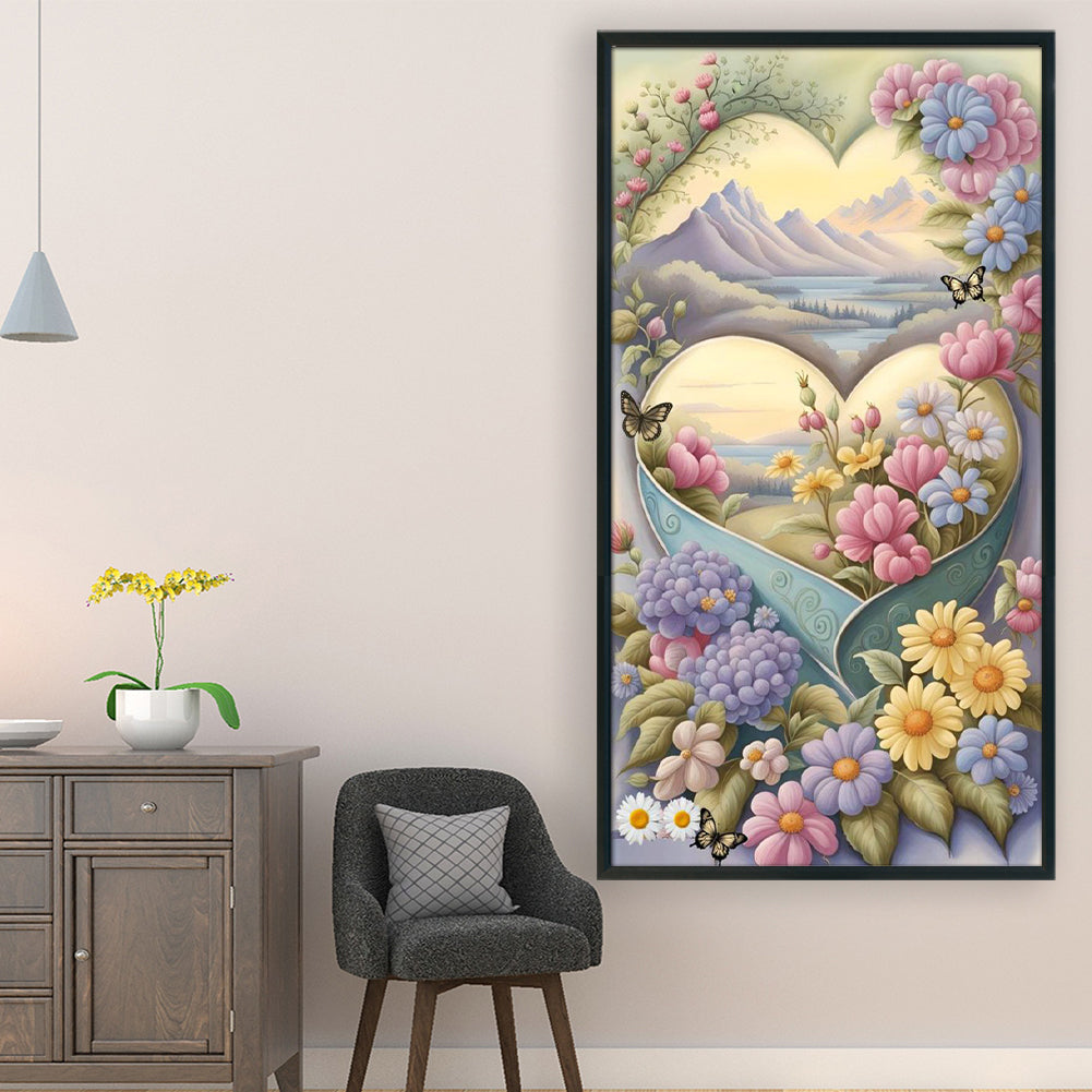Love Rose Landscape - 11CT Stamped Cross Stitch 40*70CM