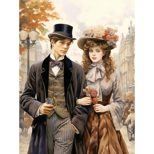 Retro Lady Woman - 11CT Stamped Cross Stitch 50*65CM