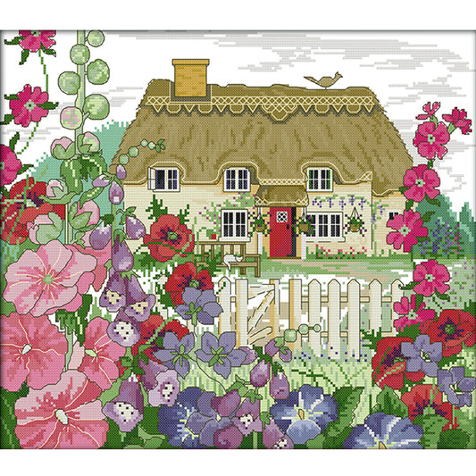Morning Glory Cottage - 14CT Stamped Cross Stitch 44*38CM(Joy Sunday)