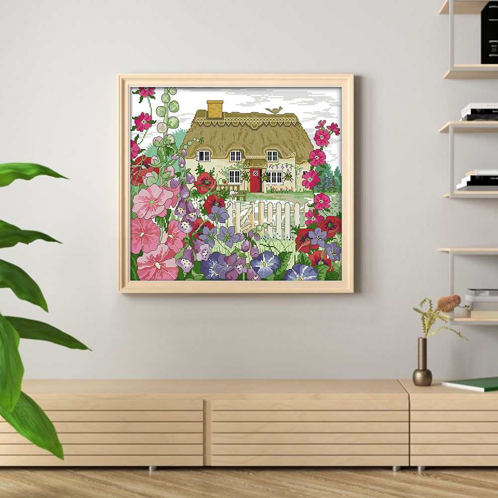 Morning Glory Cottage - 14CT Stamped Cross Stitch 44*38CM(Joy Sunday)