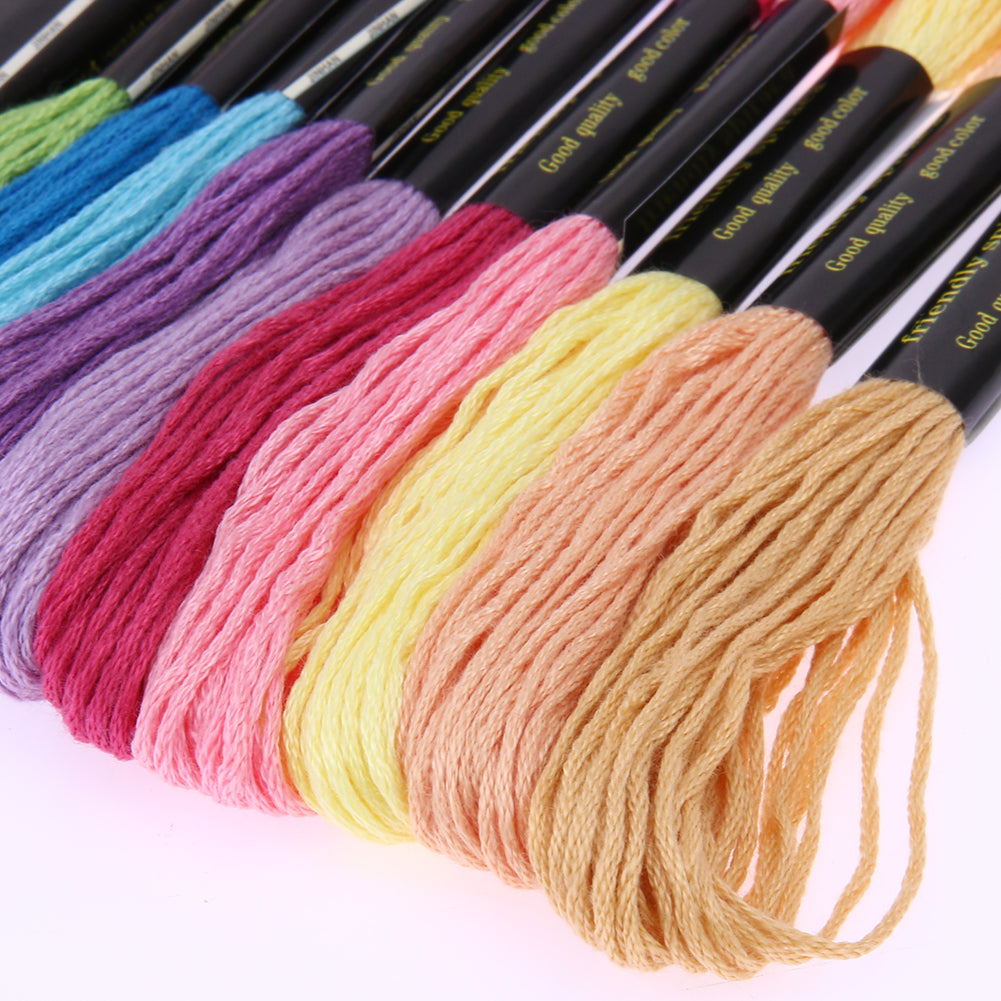 24 Colors Embroidery Thread Hand Cross Stitch Floss Sewing Skeins Craft