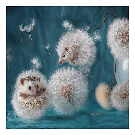 Dandelion Hedgehog - Full Round Drill Diamond Painting 30*30 CM