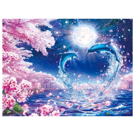 Dolphin - Full Round Drill Diamond Painting 30*40CM