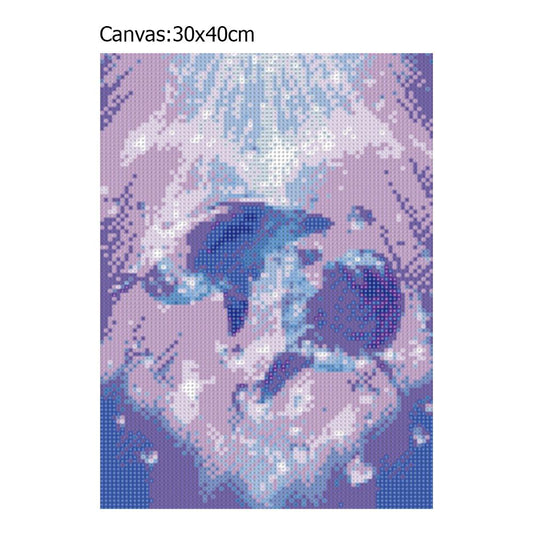 Dolphin Lovers - Full Round Drill Diamond Painting 30*40CM