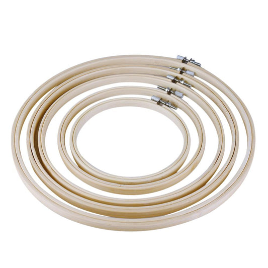 5pcs DIY Bamboo Cross Stitch Frame Needlework Hoop Hand Embroidery Ring