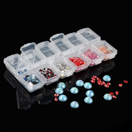 Clear Plastic Diamond Storage Box DIY Diamond Painting Drill Case (12 Grid)