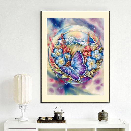 Flower Butterfly - Full Square Drill Diamond Painting 30*40CM