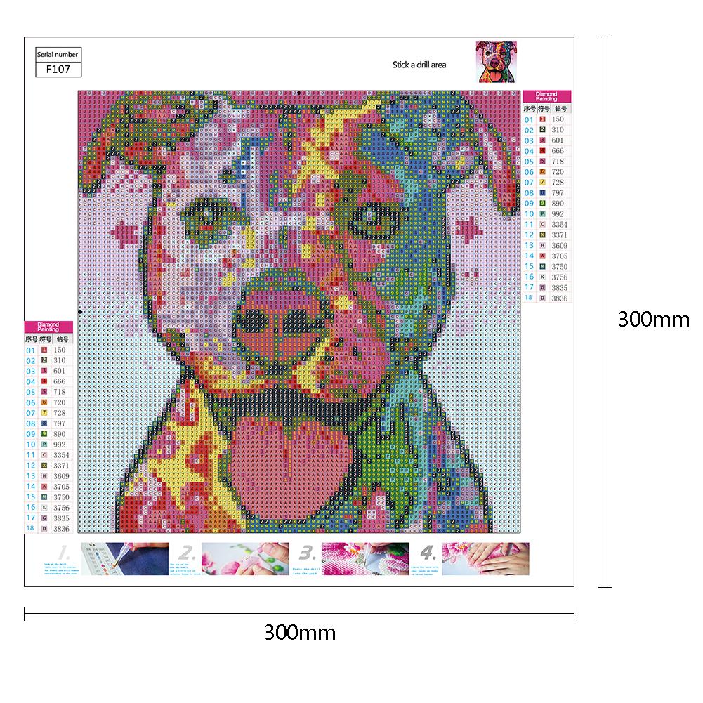 Color Dog - Full Square Drill Diamond Painting 30X30CM