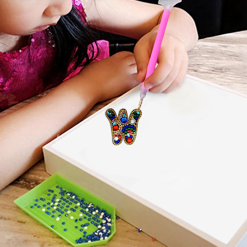 DIY Keychain Diamond Painting Letters Women Bag Keyring Pendant Gift (W)