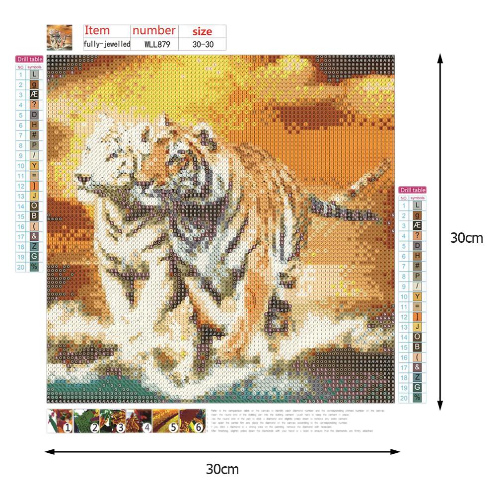Tiger - Full Round Drill Diamond Painting 30*30CM