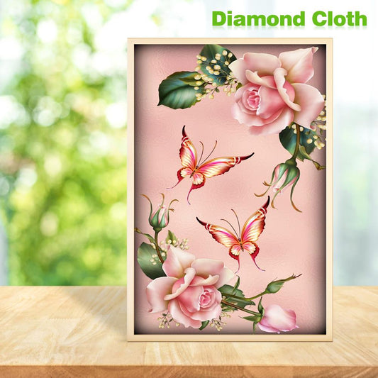 Flower Butterfly - Full Round Drill Diamond Painting 30*48CM